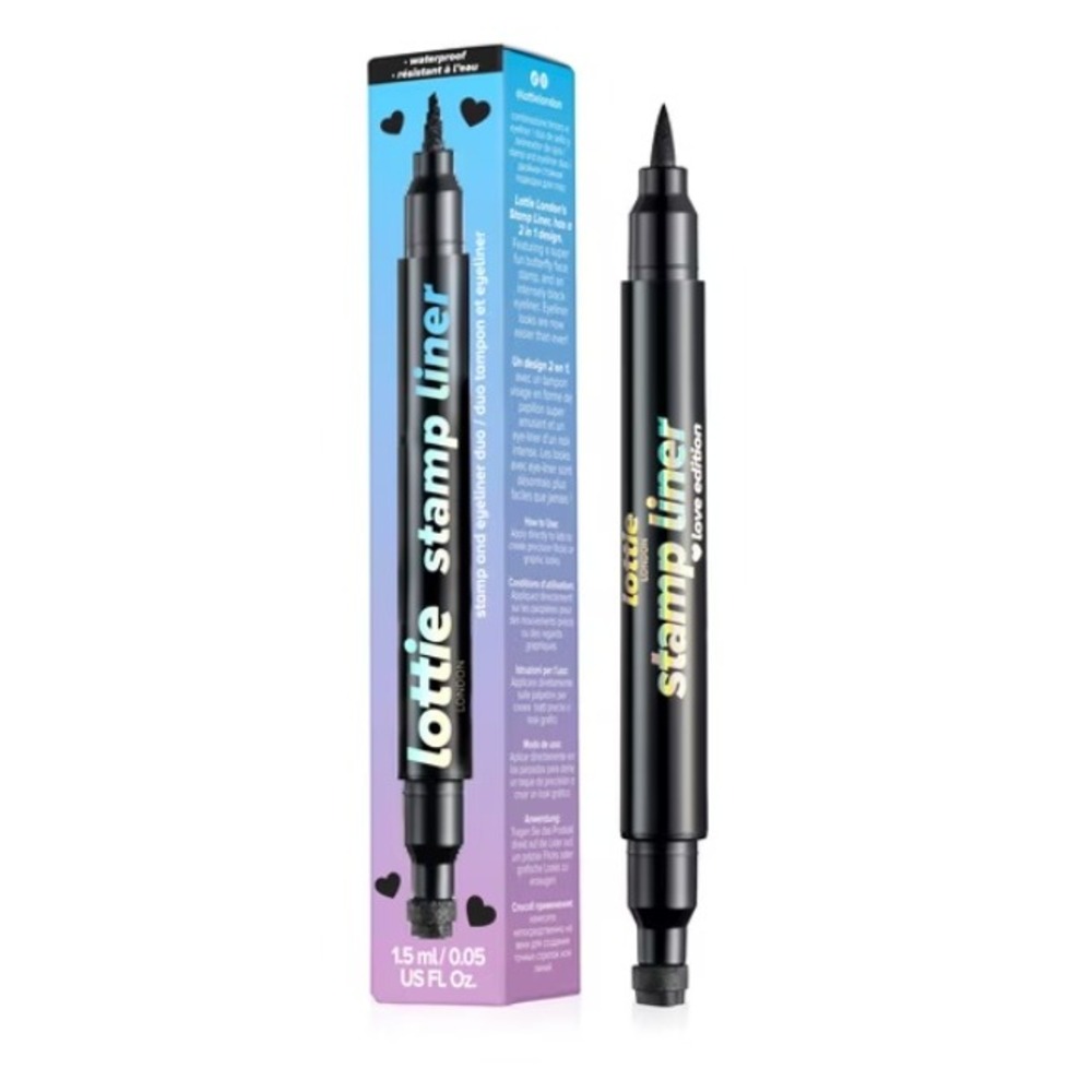 Lottie London Stamp Liner Love Edition Heart Stamp Eyeliner Duo Ultra Black